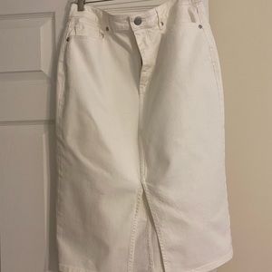 Loft white denim skirt size 12